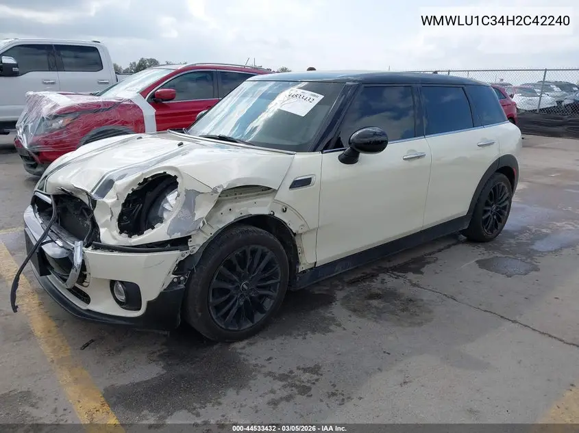 2017 Mini Clubman Cooper VIN: WMWLU1C34H2C42240 Lot: 44533432