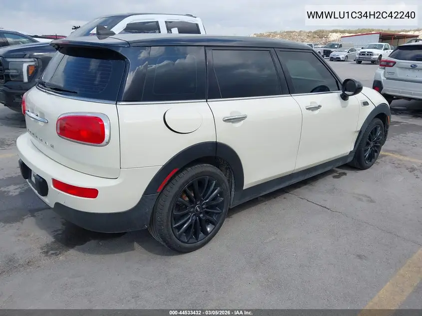 2017 Mini Clubman Cooper VIN: WMWLU1C34H2C42240 Lot: 44533432