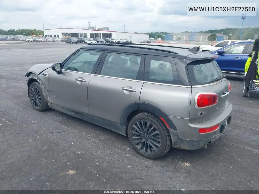 2017 Mini Clubman Cooper VIN: WMWLU1C5XH2F27560 Lot: 45197922