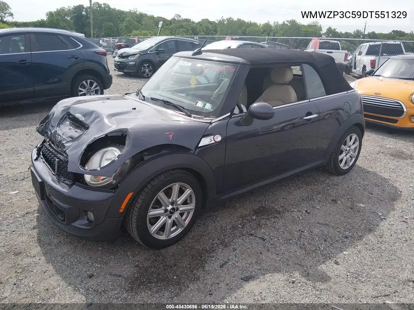 2013 Mini Convertible Cooper S VIN: WMWZP3C59DT551329 Lot: 45430696