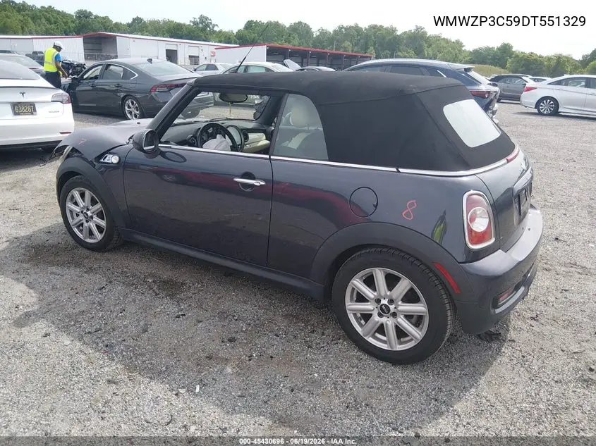 2013 Mini Convertible Cooper S VIN: WMWZP3C59DT551329 Lot: 45430696