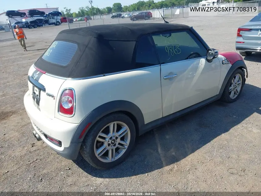 2015 Mini Convertible Cooper S VIN: WMWZP3C5XFT708319 Lot: 45129863