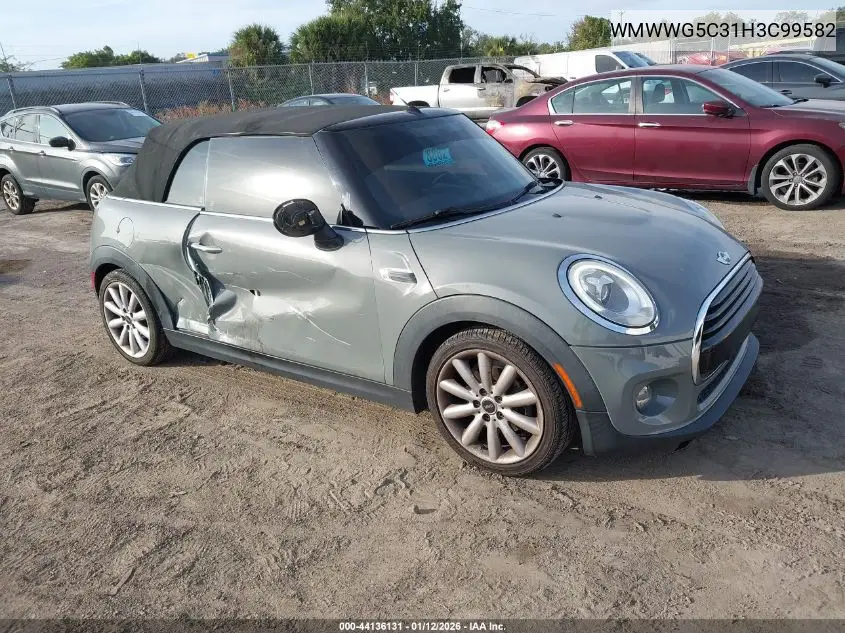 2017 Mini Convertible Cooper VIN: WMWWG5C31H3C99582 Lot: 44136131