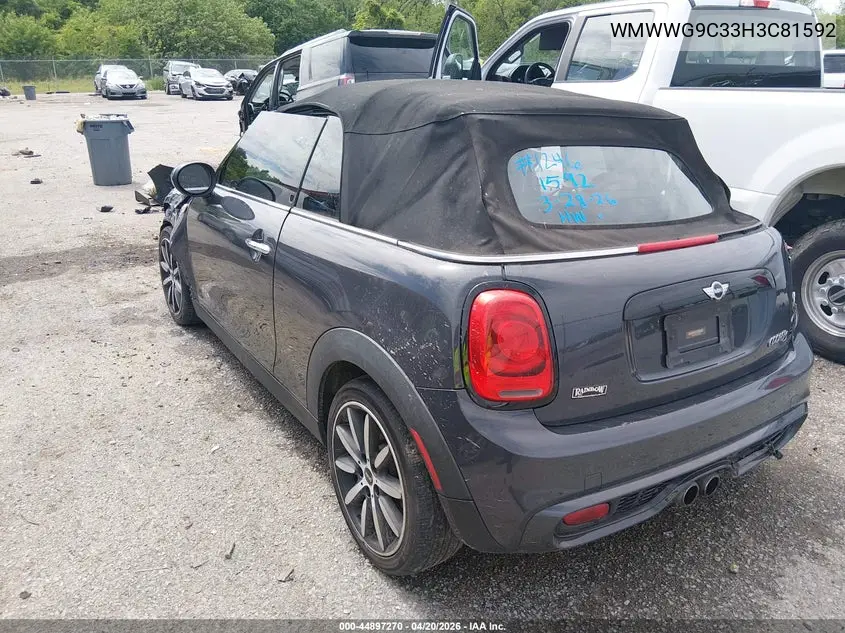 2017 Mini Convertible Cooper S VIN: WMWWG9C33H3C81592 Lot: 44897270