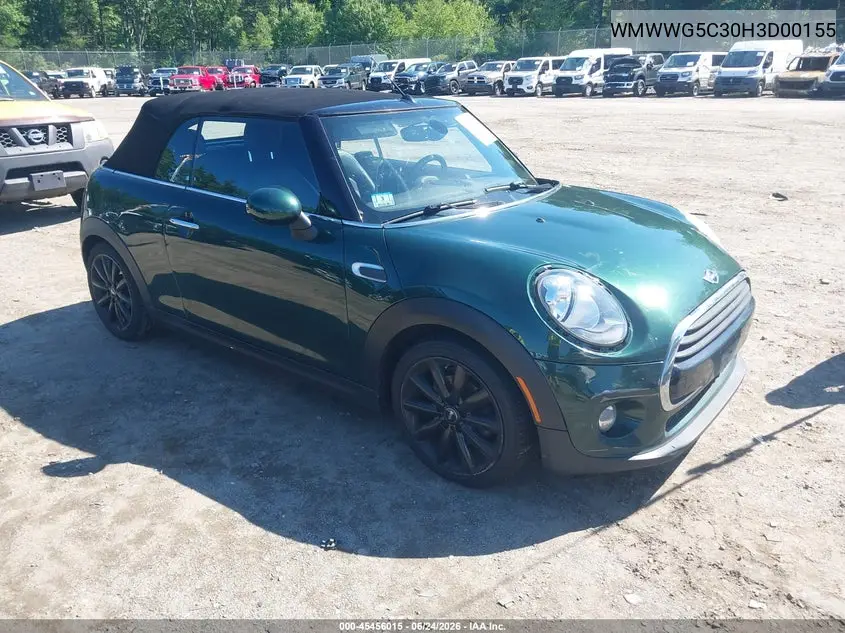 2017 Mini Convertible Cooper VIN: WMWWG5C30H3D00155 Lot: 45456015