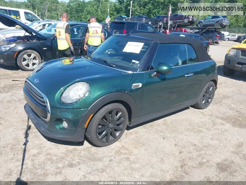 2017 Mini Convertible Cooper VIN: WMWWG5C30H3D00155 Lot: 45456015