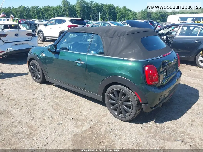 2017 Mini Convertible Cooper VIN: WMWWG5C30H3D00155 Lot: 45456015
