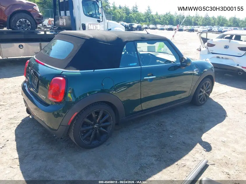 2017 Mini Convertible Cooper VIN: WMWWG5C30H3D00155 Lot: 45456015