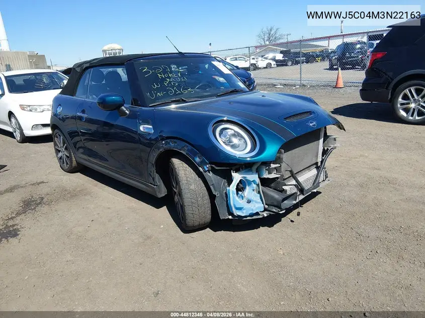 2021 Mini Convertible Cooper S VIN: WMWWJ5C04M3N22163 Lot: 44812346