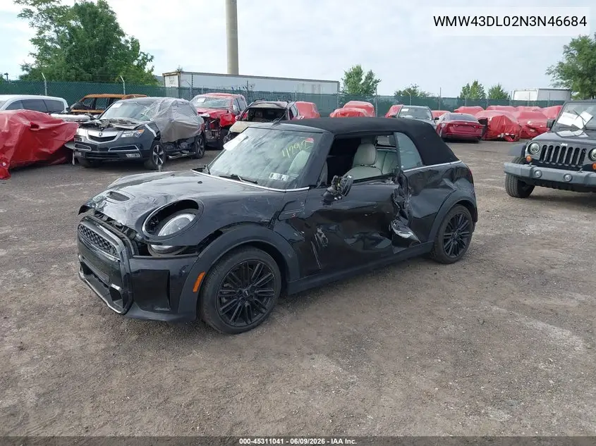 2022 Mini Convertible Cooper S VIN: WMW43DL02N3N46684 Lot: 45311041