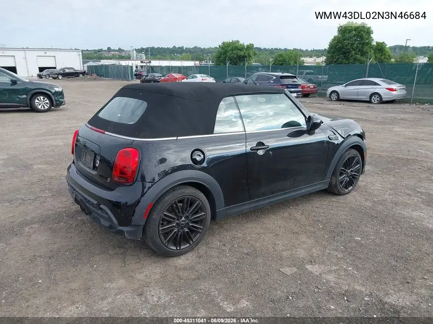 2022 Mini Convertible Cooper S VIN: WMW43DL02N3N46684 Lot: 45311041