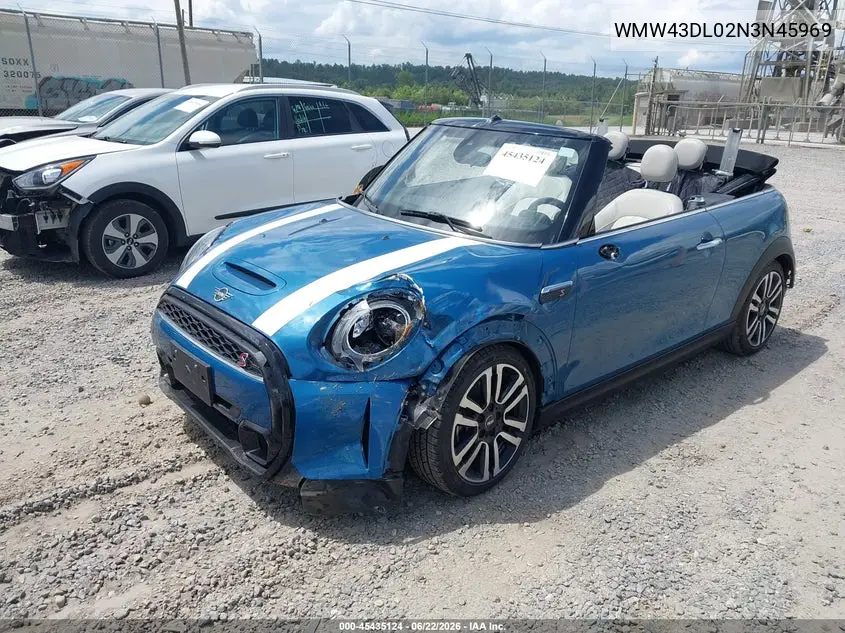 2022 Mini Convertible Cooper S VIN: WMW43DL02N3N45969 Lot: 45435124
