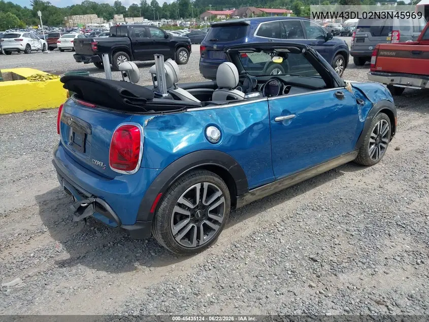 2022 Mini Convertible Cooper S VIN: WMW43DL02N3N45969 Lot: 45435124