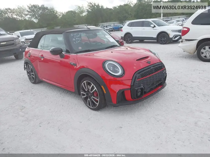 2024 Mini Convertible John Cooper Works VIN: WMW63DL0XR3S24938 Lot: 45184428