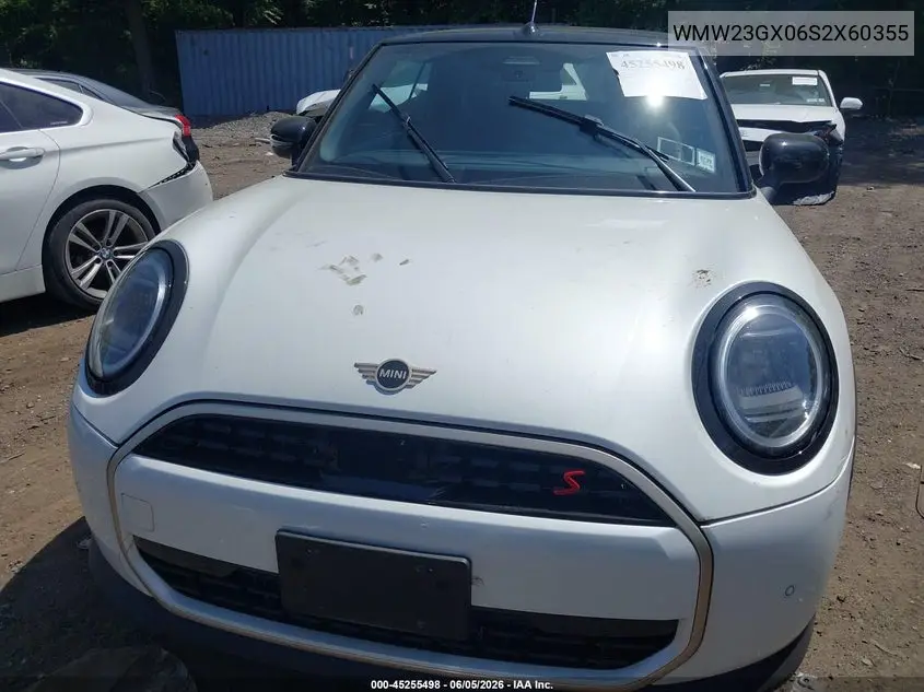 2025 Mini Convertible Cooper S VIN: WMW23GX06S2X60355 Lot: 45255498