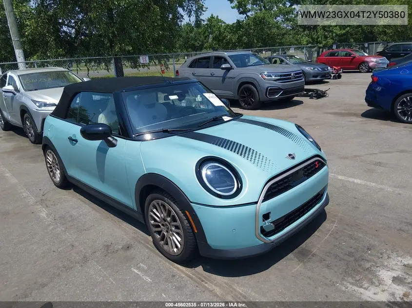 2026 Mini Convertible Cooper S VIN: WMW23GX04T2Y50380 Lot: 45602535