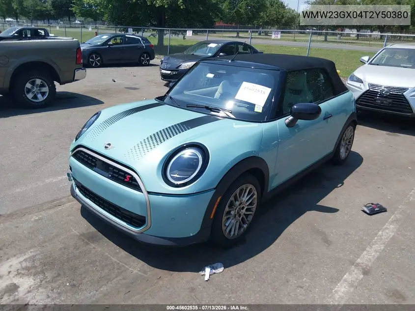 2026 Mini Convertible Cooper S VIN: WMW23GX04T2Y50380 Lot: 45602535