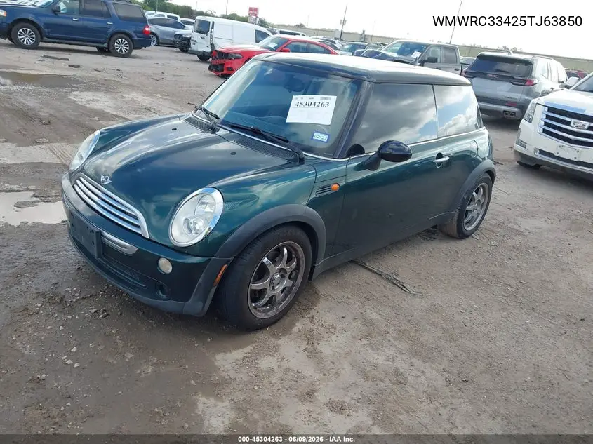 2005 Mini Cooper VIN: WMWRC33425TJ63850 Lot: 45304263