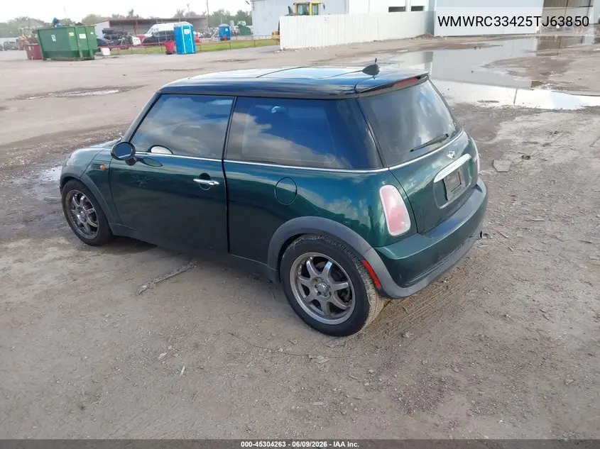 2005 Mini Cooper VIN: WMWRC33425TJ63850 Lot: 45304263