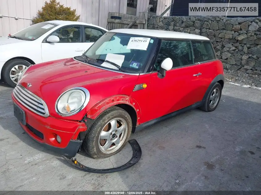 WMWMF33577TL67458 2007 Mini Cooper