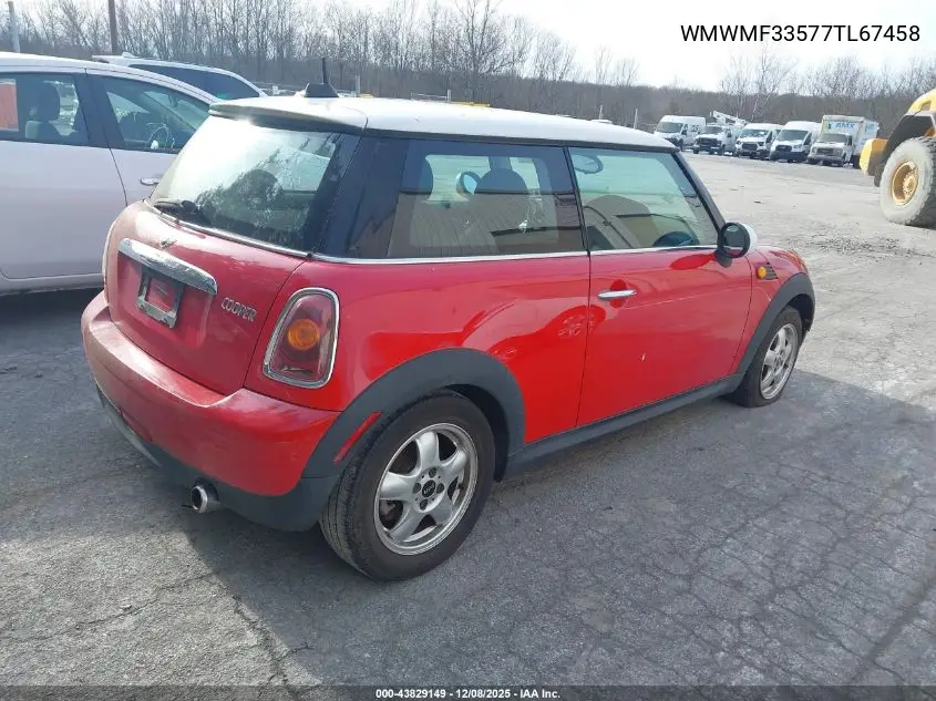 WMWMF33577TL67458 2007 Mini Cooper
