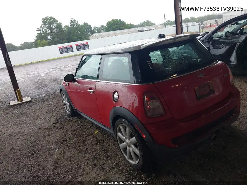 2008 Mini Cooper S VIN: WMWMF73538TV39025 Lot: 45523945