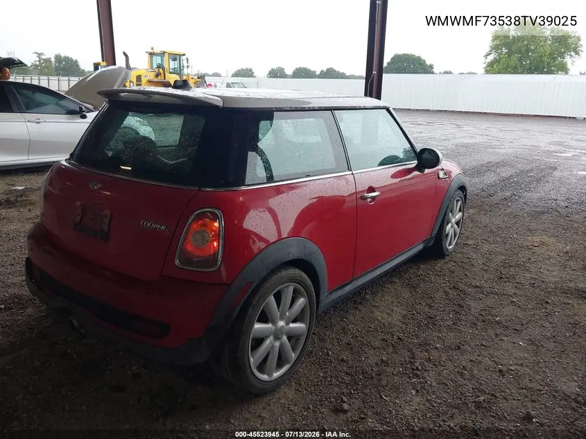 2008 Mini Cooper S VIN: WMWMF73538TV39025 Lot: 45523945