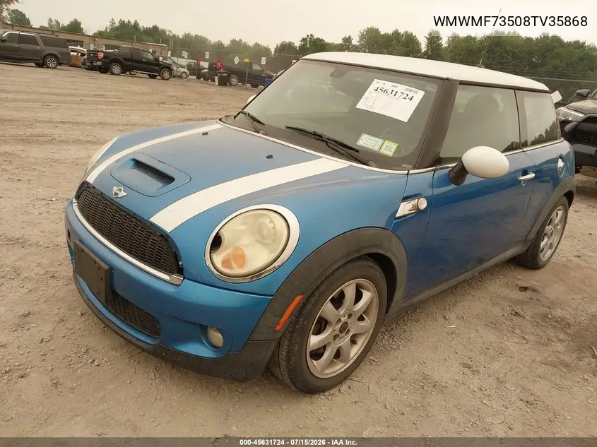 2008 Mini Cooper S VIN: WMWMF73508TV35868 Lot: 45631724
