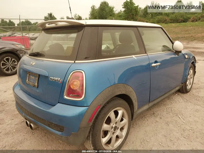2008 Mini Cooper S VIN: WMWMF73508TV35868 Lot: 45631724