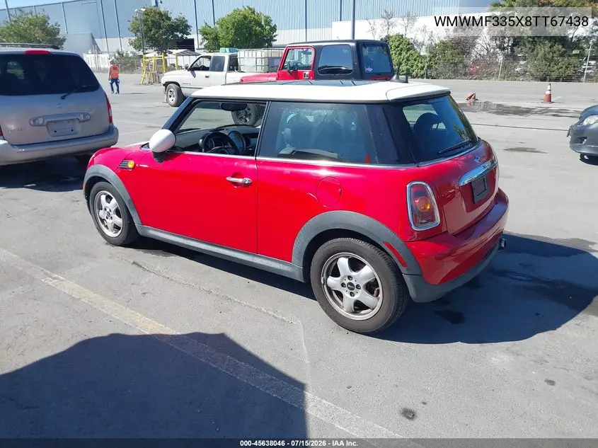 2008 Mini Cooper Hardtop VIN: WMWMF335X8TT67438 Lot: 45638046