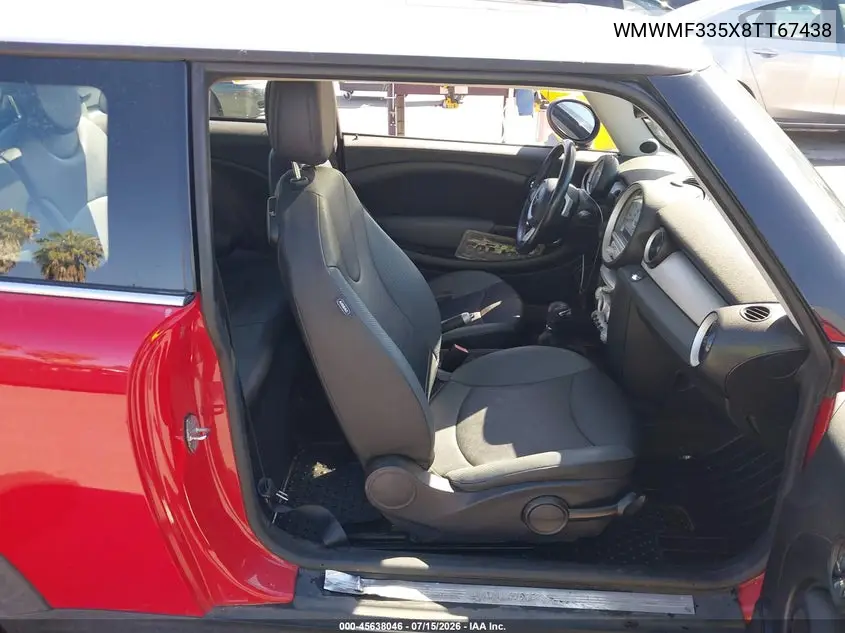 2008 Mini Cooper Hardtop VIN: WMWMF335X8TT67438 Lot: 45638046