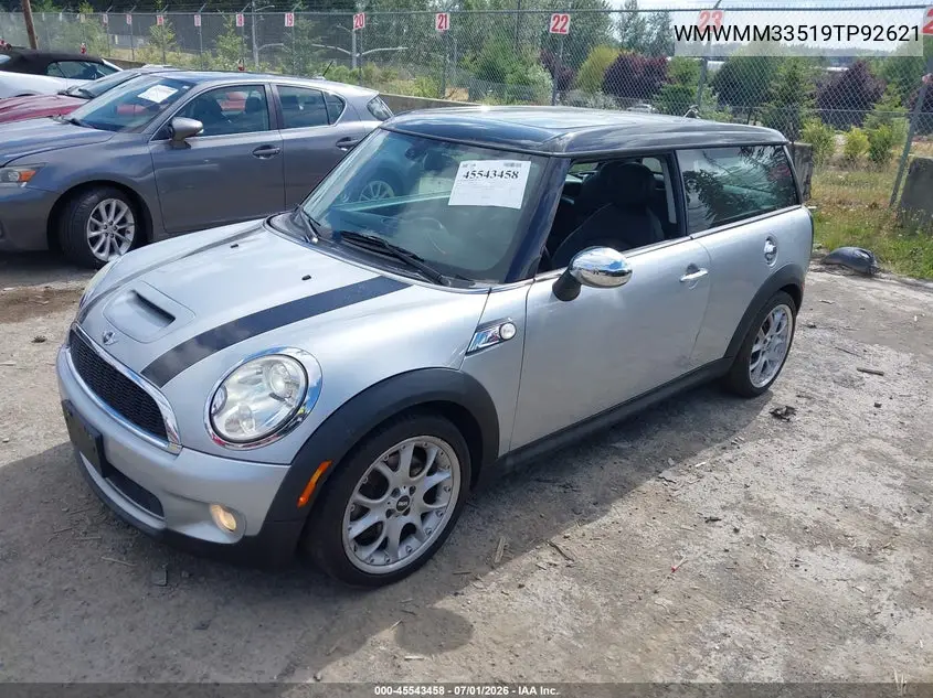 2009 Mini Cooper S Clubman VIN: WMWMM33519TP92621 Lot: 45543458