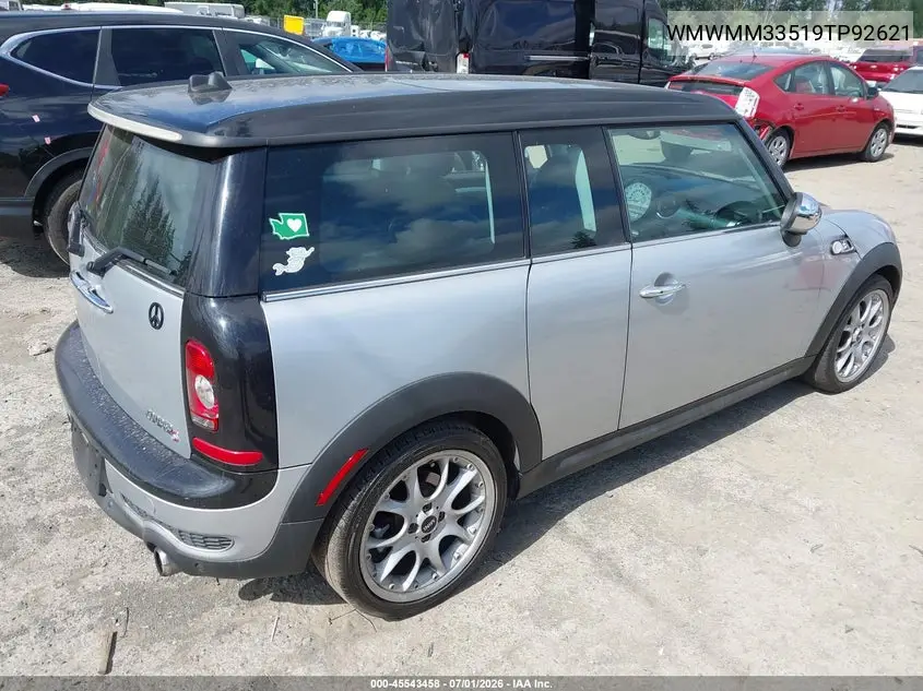 2009 Mini Cooper S Clubman VIN: WMWMM33519TP92621 Lot: 45543458