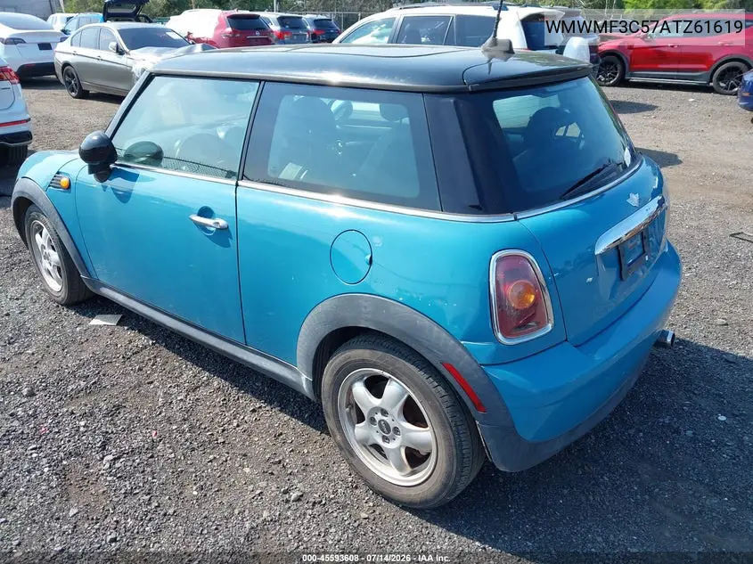 2010 Mini Cooper VIN: WMWMF3C57ATZ61619 Lot: 45593608