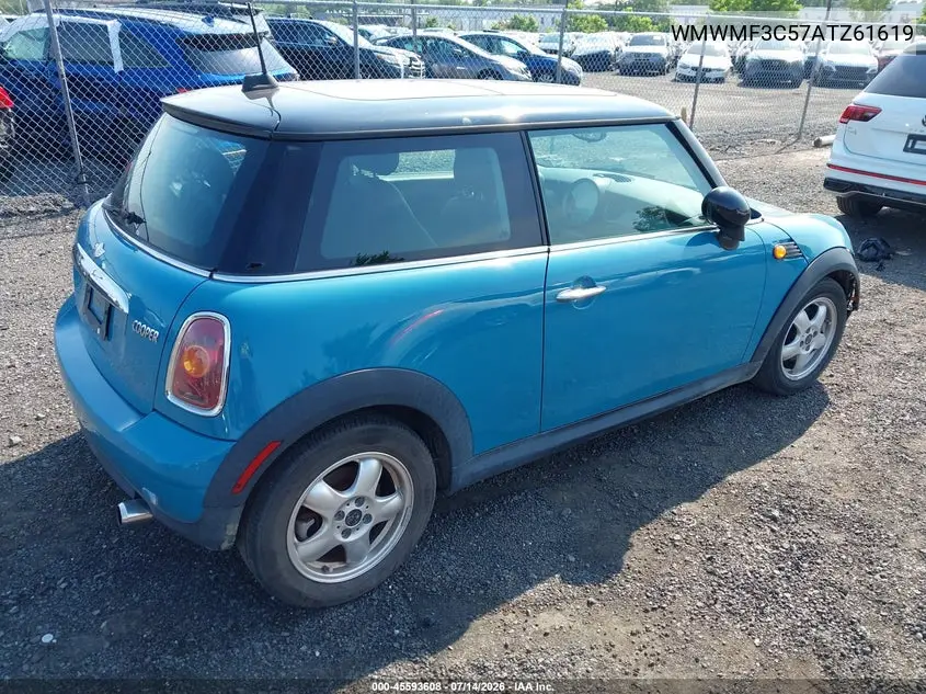 2010 Mini Cooper VIN: WMWMF3C57ATZ61619 Lot: 45593608