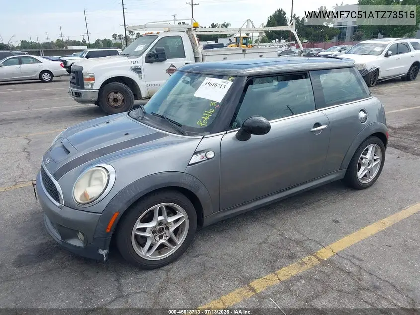 2010 Mini Cooper S VIN: WMWMF7C51ATZ73515 Lot: 45618713
