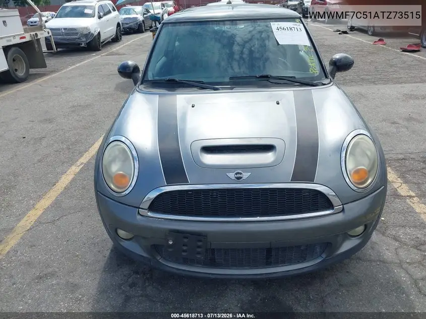 2010 Mini Cooper S VIN: WMWMF7C51ATZ73515 Lot: 45618713
