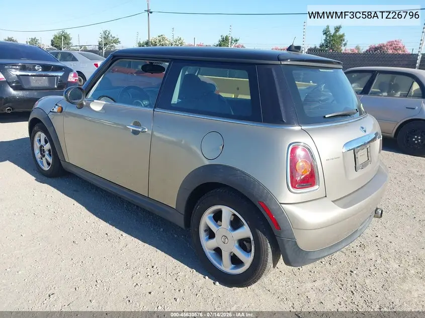 2010 Mini Cooper VIN: WMWMF3C58ATZ26796 Lot: 45630576