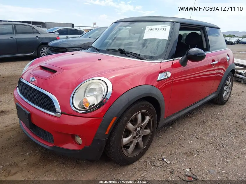 2010 Mini Cooper S VIN: WMWMF7C59ATZ71110 Lot: 45695932