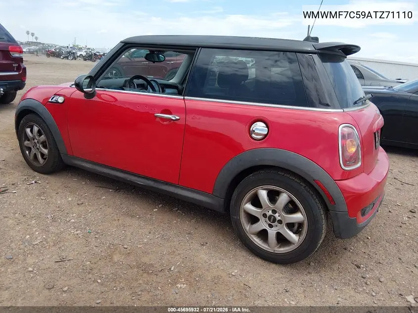 2010 Mini Cooper S VIN: WMWMF7C59ATZ71110 Lot: 45695932