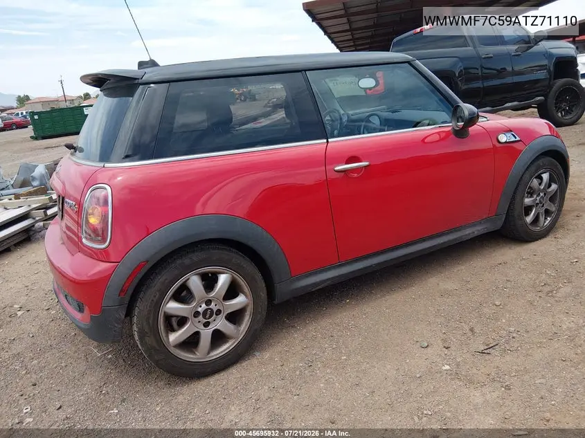 2010 Mini Cooper S VIN: WMWMF7C59ATZ71110 Lot: 45695932