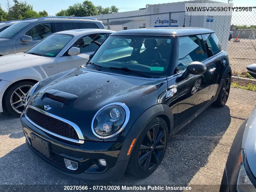 2012 Mini Cooper S VIN: WMWSV3C53CTY25968 Lot: 20270566