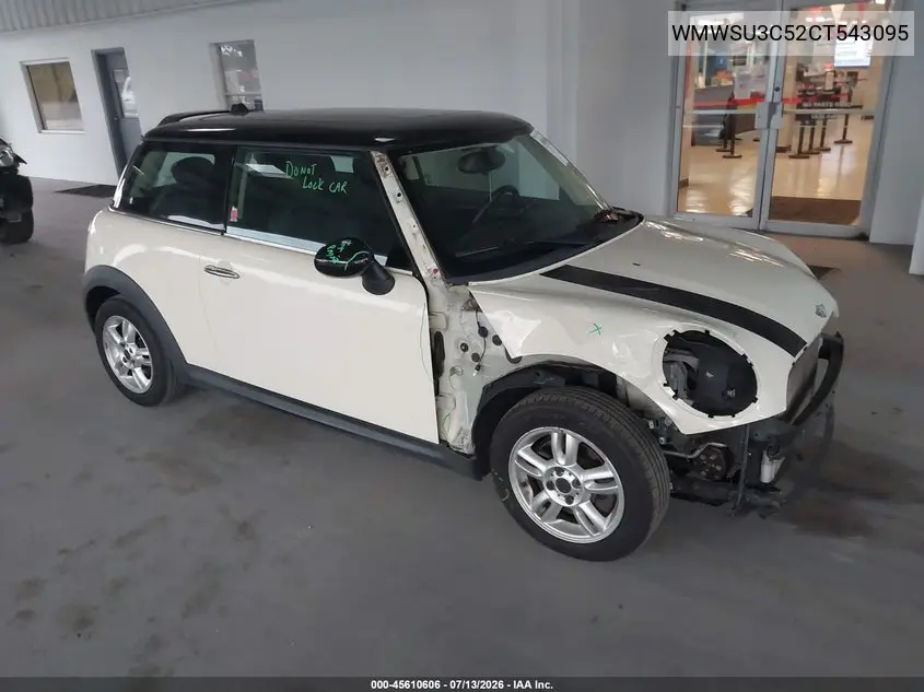 2012 Mini Cooper VIN: WMWSU3C52CT543095 Lot: 45610606