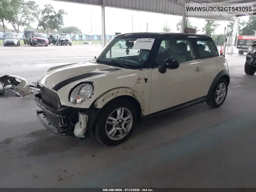 2012 Mini Cooper VIN: WMWSU3C52CT543095 Lot: 45610606