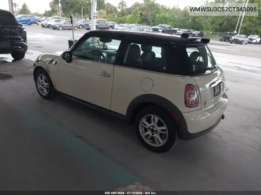 2012 Mini Cooper VIN: WMWSU3C52CT543095 Lot: 45610606
