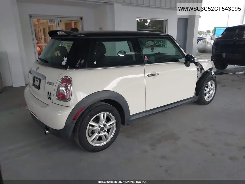 2012 Mini Cooper VIN: WMWSU3C52CT543095 Lot: 45610606