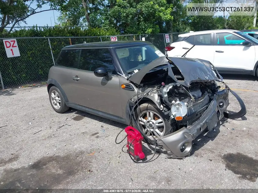 2012 Mini Cooper VIN: WMWSU3C53CT261337 Lot: 45611676