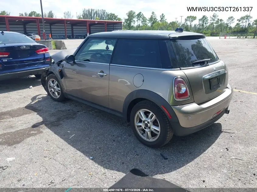 2012 Mini Cooper VIN: WMWSU3C53CT261337 Lot: 45611676