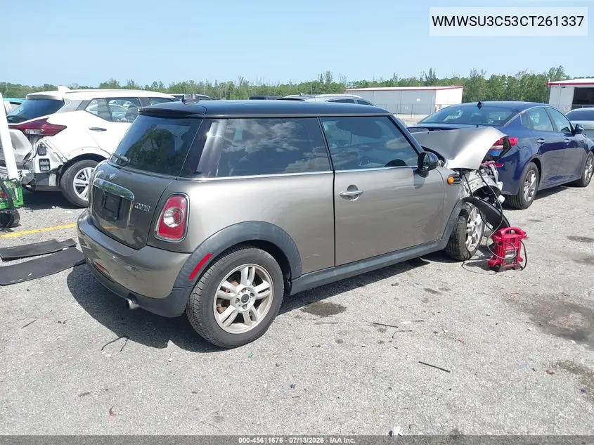 2012 Mini Cooper VIN: WMWSU3C53CT261337 Lot: 45611676