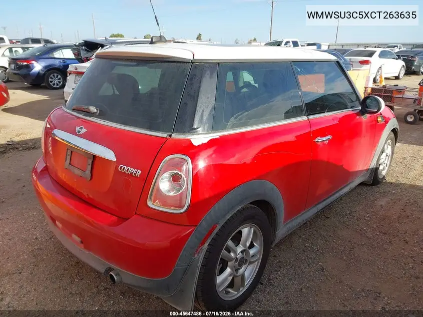 2012 Mini Cooper VIN: WMWSU3C5XCT263635 Lot: 45647486